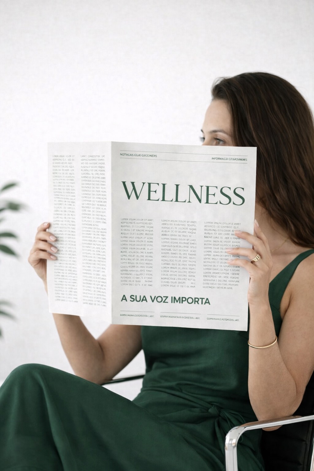 Profissional lendo jornal Wellness